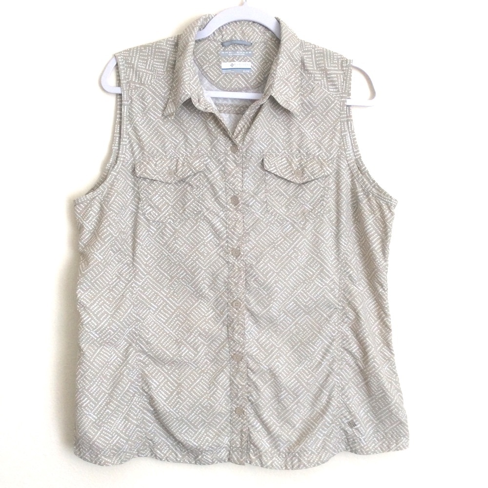 Columbia Omni-Shade Performance Fitted Nylon Shirt Sz XL Activewear Gorpcore